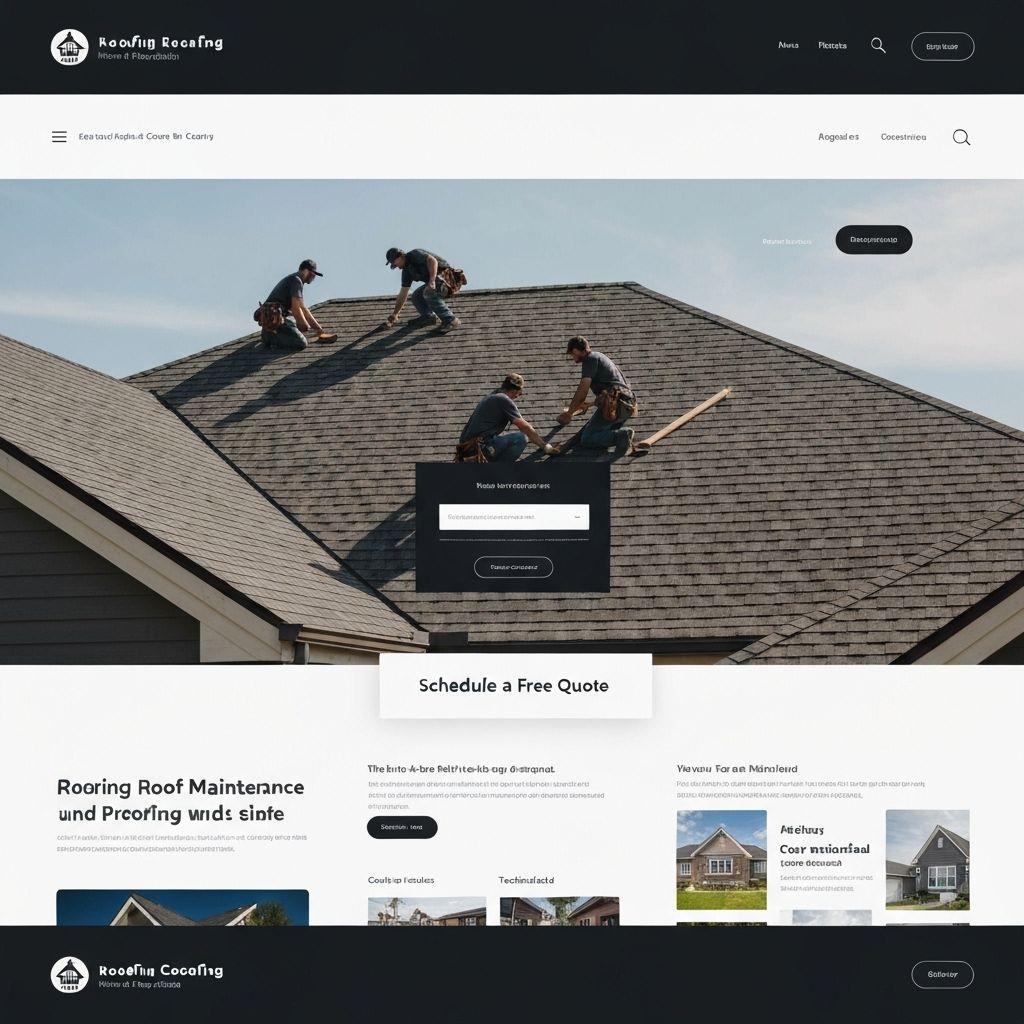 Roofing company website — responsive mockup